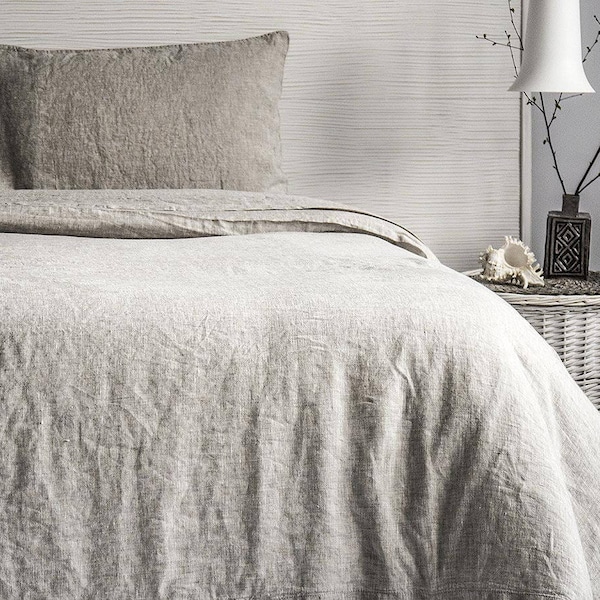 Linen Duvet Cover Stone Washed Super Soft Shabby Chic Natural Organic 100% Stonewashed Antibacterial Protective Flax King Queen Full