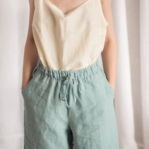 Linen Shorts/ Clara/ Organic Linen/ Loungewear/ Sport/ Linen Set/ Linen Clothing/ Woman&#39;s Cloting