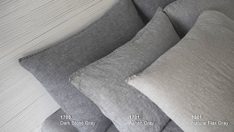 Linen Pillowcase Stone Washed Sham Pillow Case Cover Cushion Super Soft Standard Queen King Euro Pure Natural Organic Flax CHRISTMAS SALES image 2