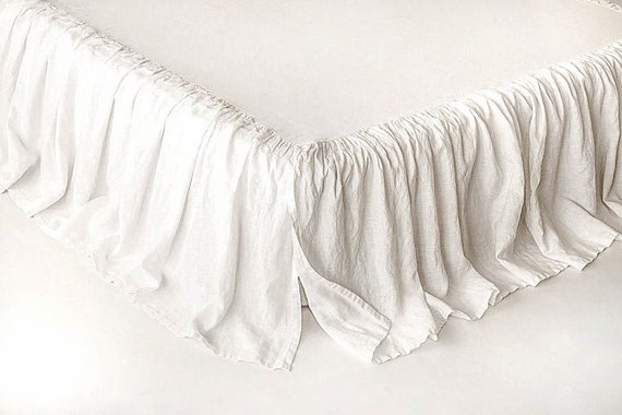 Linen Dust Ruffle Bed Skirt Stone Washed Super Soft Queen King Twin Full  Double Natural Organic European 100% Flax Bedskirt CHRISTMAS SALE -   Canada