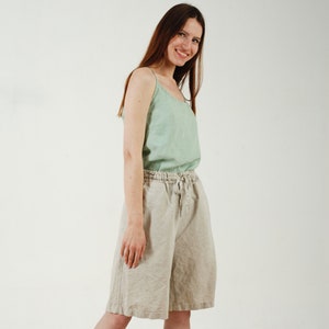 Linen Shorts/ Clara/ Organic Linen/ Loungewear/ Sport/ Linen Set/ Linen Clothing/ Woman's Cloting image 5