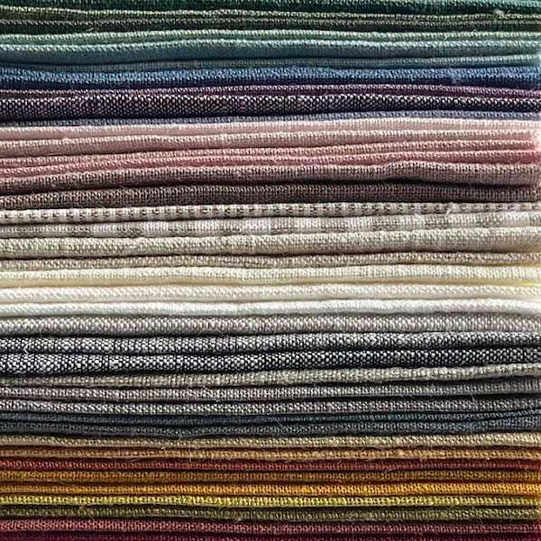 Pure Linen Fabrics Swatches Set of Samples