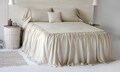 Linen Dust Ruffle Coverlet Bedspread Stone Washed Super Soft 100% European Flax Natural Organic Silky Stone Village Coll. CHRISTMAS SALES!