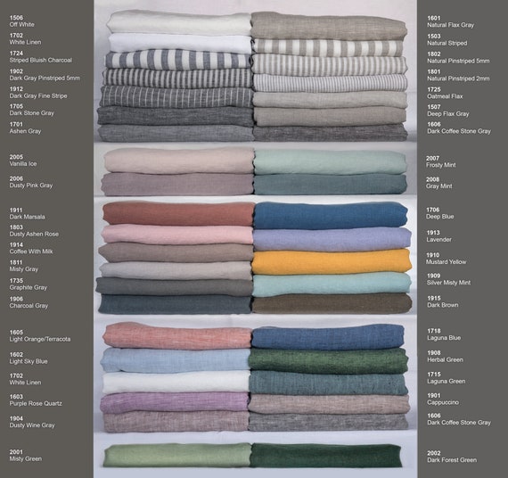 Charcoal Fitted sheet 100/% Flax Linen Seamless Washed Softened Twin XL Single Full Queen King Cal King \\ All size