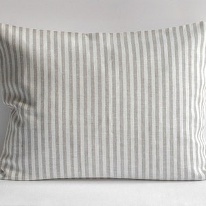 NEW 100% Linen Pillow Sham King Queen Standard Euro Square Natural Natural Organic Eco Flax Striped Fabric Case All Size Pillowcase