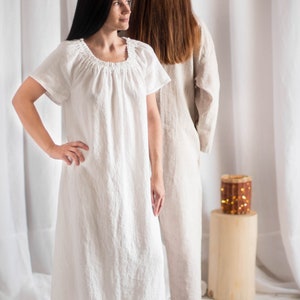 Linen Nightdress/Angel/ Sleep dress/ Romantic/ Women's clothing/ Organic Linen Clothing immagine 4