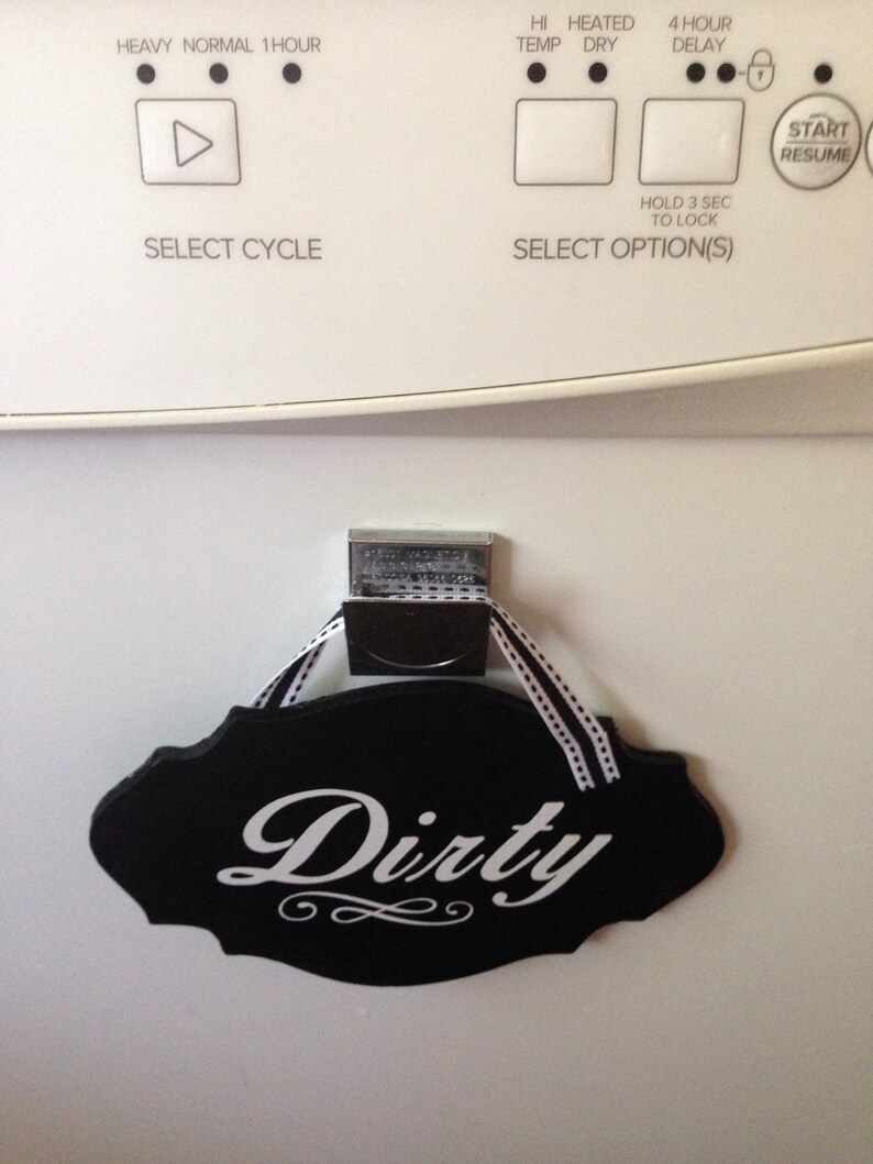 Clean/Dirty Dishwasher Hanging Sign Black White Etsy