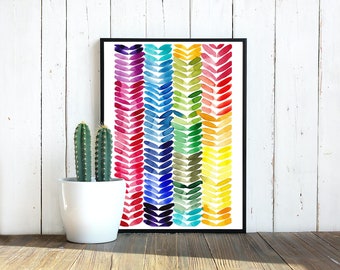Watercolour Rainbow Knit Stitch Pattern - Art Digital Download