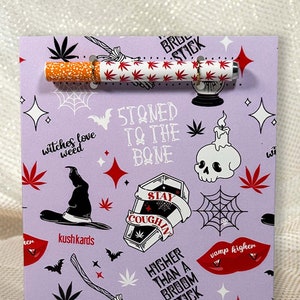 Stoned To The Bone Halloween Grußkarte mit Pfeife, Kiffer Grußkarten, 420 Grußkarten, Halloween Weed Cards, KushKards