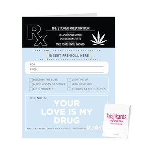 Stoner Rezept Grußkarte mit Pfeife | Grußkarten | KushKards | Geschenke für Erwachsene | Kiffer Zubehör