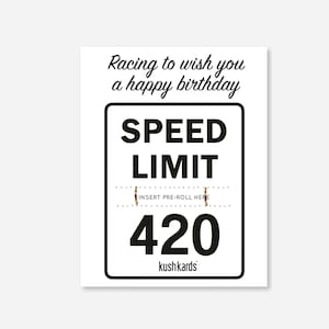 420-årsdagskort med ledhållare | Roligt cannabishälsningskort | Stoner-tillbehör | KushKard | Vuxenkort