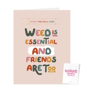 Carte de voeux Essential Friends avec pipe | 420 cartes de vœux | KushKards | Cadeaux pour adultes | Accessoires pour stoner