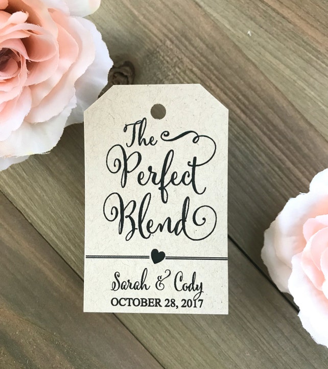 Personalized Medium The Perfect Blend Wedding Favor Tags