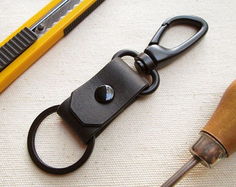 Chrome Plated Brass Belt U Hook Keychain Key Ring Wallet Snap Vintage Fob Clip 