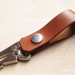 Leather Key Fob, Personalized Leather Keychain, Belt Loop Leather Key Chain
