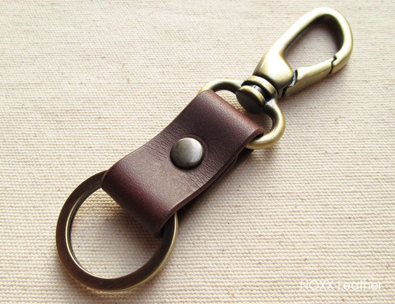 Leather Key Fob Clip Key Chain Leather Keychain Etsy