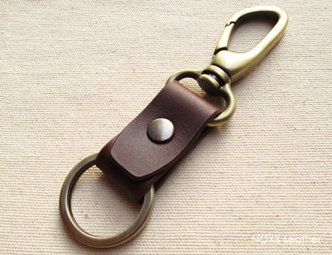 Jack&Chris Genuine Leather Keychain, Small Keychain for Man and Women, Key  Holder Mens Belt Key Chain Ring, JC307