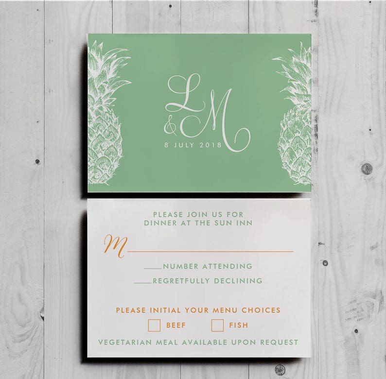 Tropical wedding invitations pineapple wedding invitations