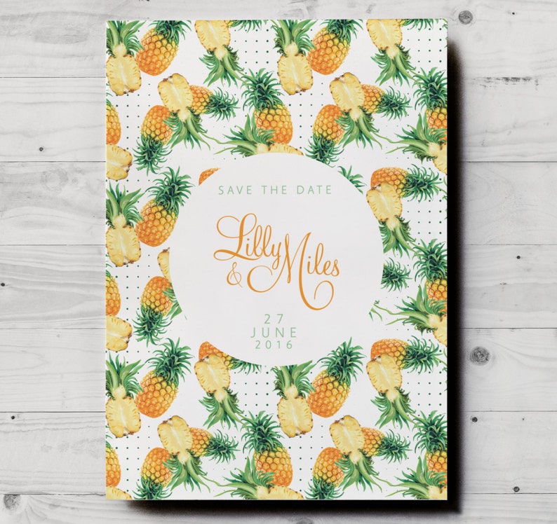 Pineapple Save the Date Invites Tropical Save the Date Wedding Invitations Pineapple Wedding Invitations Modern Tropical Wedding Invites