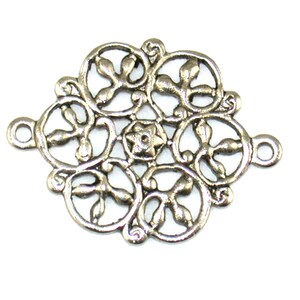 Qty. 3 Sm Flower 2 Ring Connectors  - 19mm