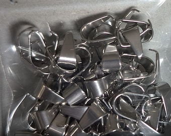 50 pcs. 10x6mm stainless pinch bails.