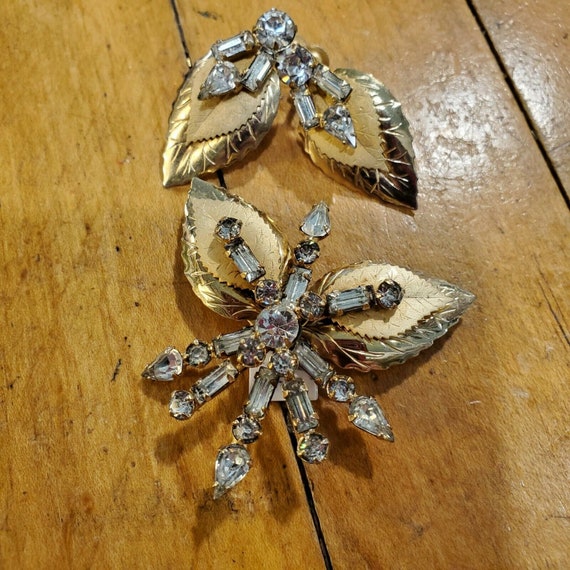 Vintage Brooch and Earrings Set Etsy