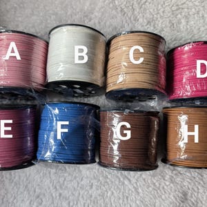 Faux Suede Flat Leather Lacing Spools