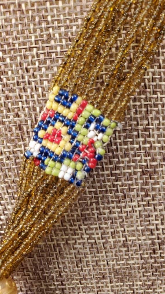 Antique Moretti milifiori flapper necklace - image 4