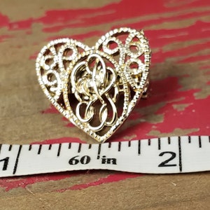 Vintage gold plated heart brooch