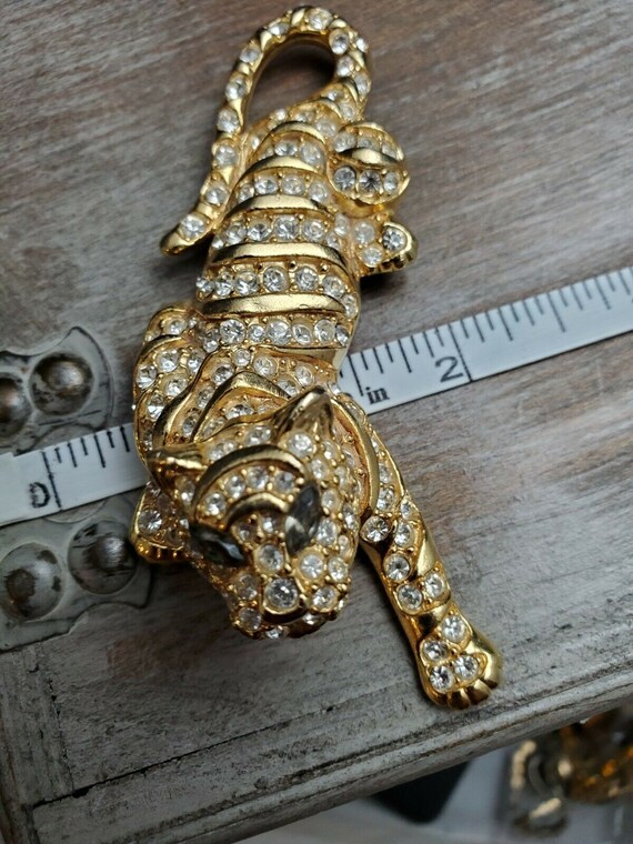 Trifari Pave Tiger Brooch