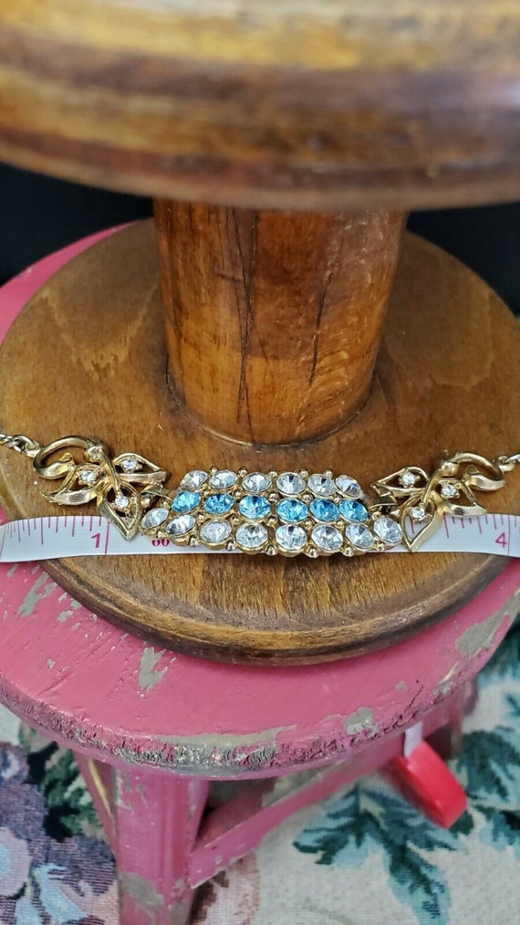 Vintage Aqua Crystal Necklace - image 4