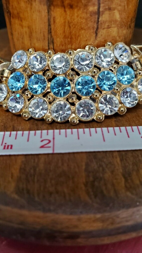 Vintage Aqua Crystal Necklace - image 3