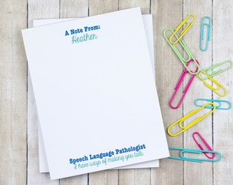 Personalized Speech Notepad - Speech Therapist Gift - Speech Therapy Notepads - Speech Therapy Gift - Speech Gifts - SLP Gifts - Notepad
