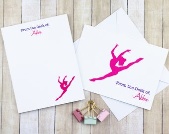 Personalized Dance Notecards and Notepad - Dance Teacher Gift - Custom Notecards and Notepad - Custom Stationery Set - Dance Teacher Notepad