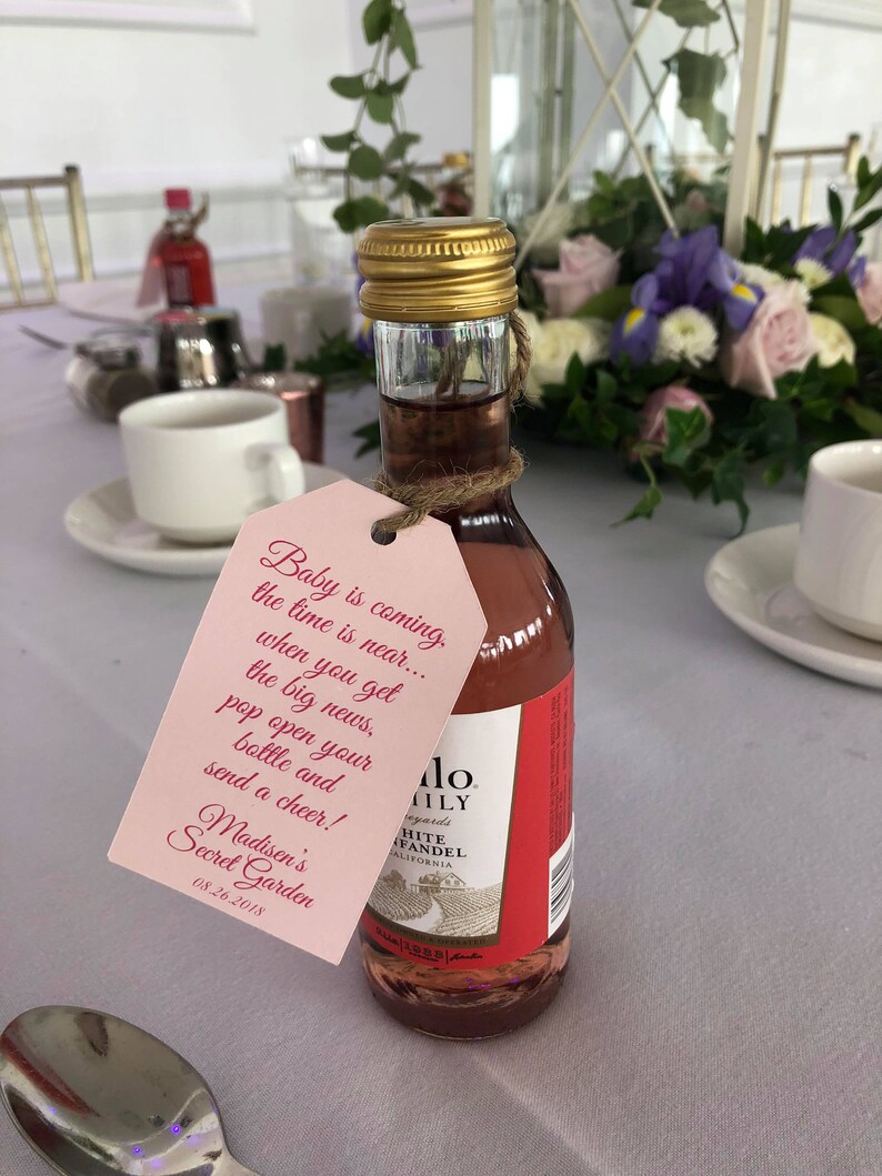 Mini Wine Bottle Favor Tag Baby Shower Image 0