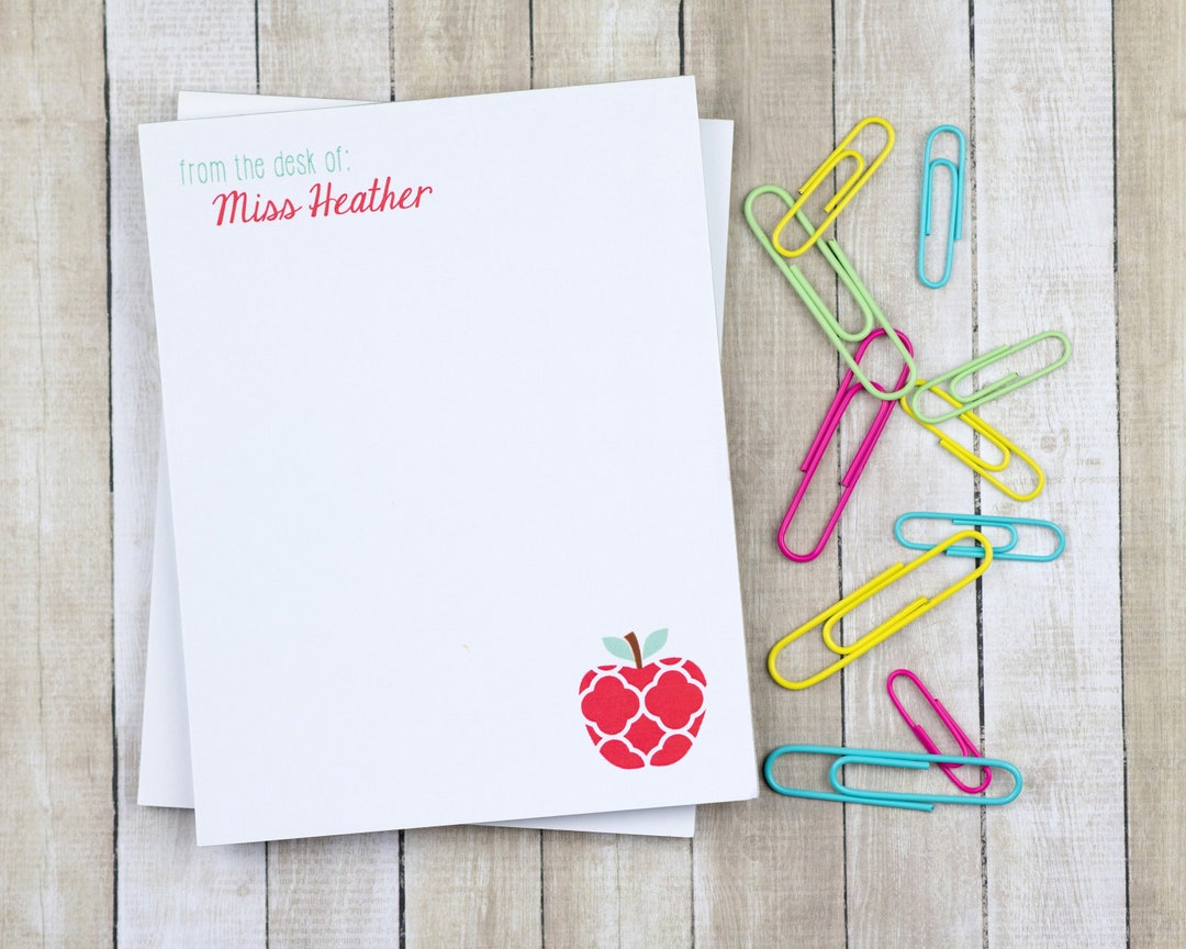 Personalized Teacher Notepad Teacher Notepad Gifts for Teachers Custom