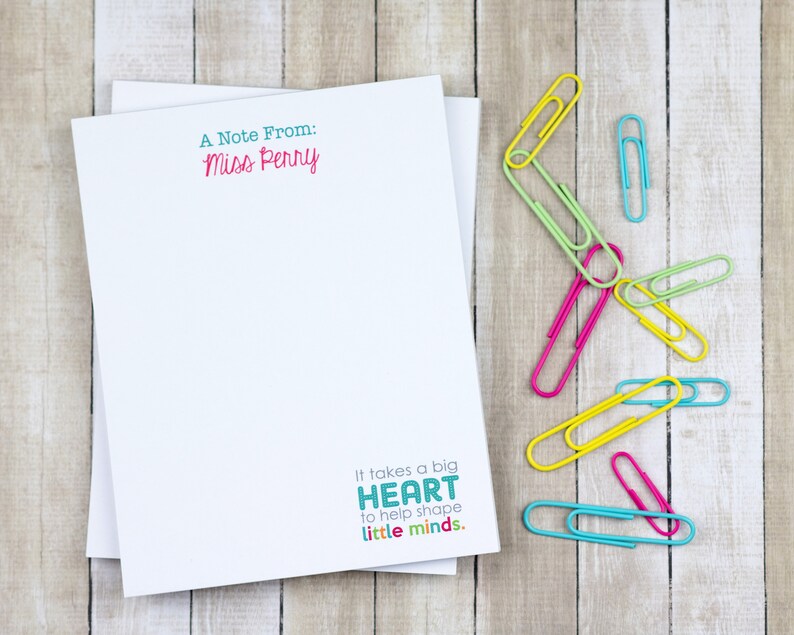 Personalized Teacher Stationery - Teacher Gift - Teacher Notepad and ...