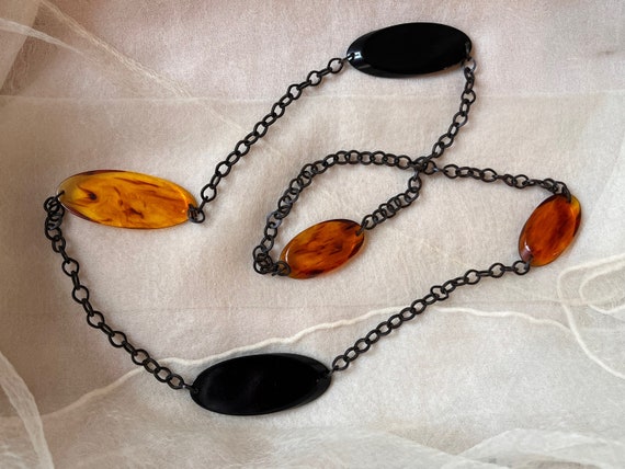 vintage Bakelite black translucent tortoiseshell … - image 2