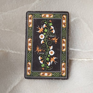 vintage boho hippie negro floral pájaro patrón single swap naipe retro minimalista decoración kitsch artesanía scrapbooking fiesta altar