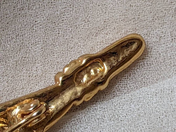 vintage faux pearl gold parasol umbrella brooch p… - image 3