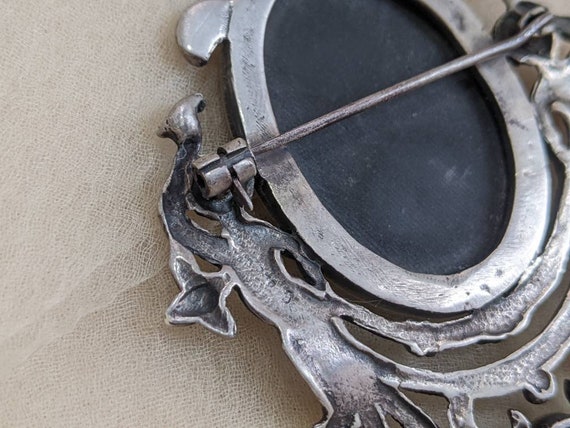 antique Renaissance revival sterling silver onyx … - image 6