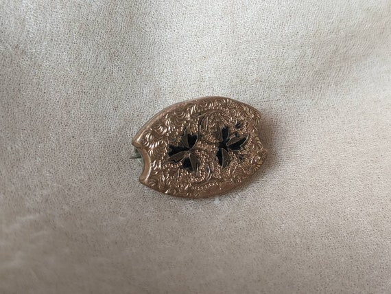 antique taille d'epargne flowers gold fill ornate… - image 2