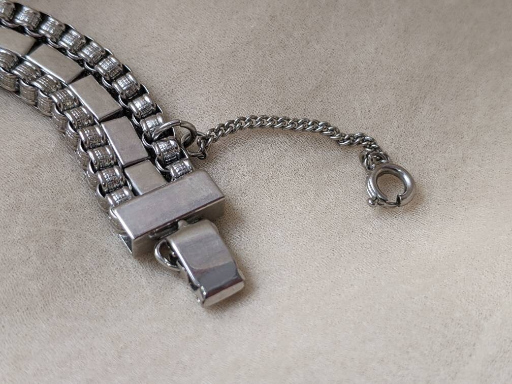 MEXICO Engraved 80s 70s Vintage SILVER925 Bracelet Unisex