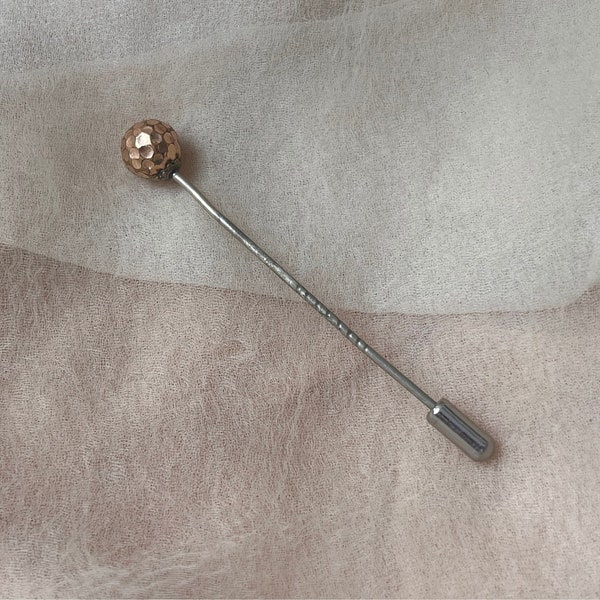 antique gold filled hammered ball brooch stick pin lapel shabby chic Victorian Edwardian wedding brooch bridal mother father groom groomsman