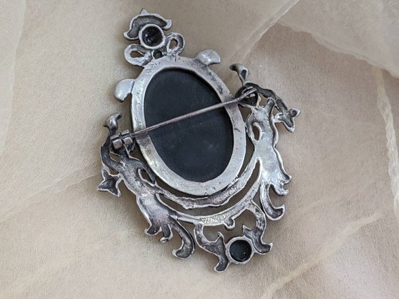 antique Renaissance revival sterling silver onyx … - image 5