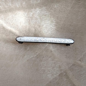 antique sterling silver white enamel guilloche repousse brooch pin victorian lingerie c-clasp wedding minimal bride something old gift