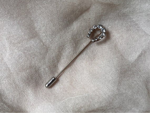 vintage antique rhinestone paste stone stick pin … - image 1