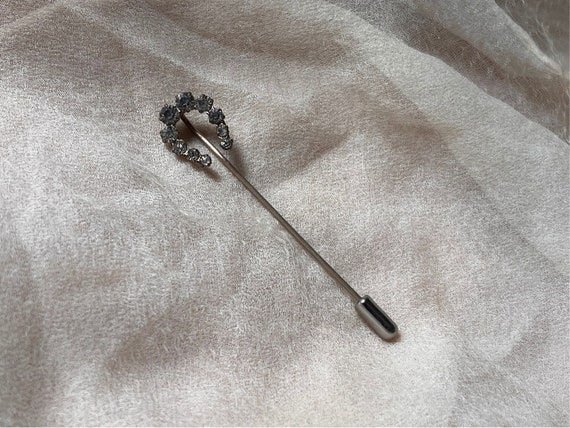 vintage antique rhinestone paste stone stick pin … - image 2