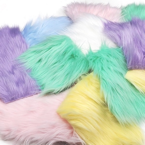 Faux fur variety pack, pastel faux fur, high quality faux fur remnants, craft supplies, luxury faux fur, gnome beard fur, pastel fur