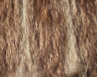 Arctic Wolf faux fur, Stone wolf fabric, brown fur fabric, gray wolf fur, fake fur, cosplay fur, animal faux fur, realistic wolf fur